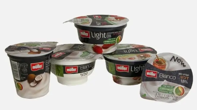Pre-cut lids for yogurt, desserts, cream